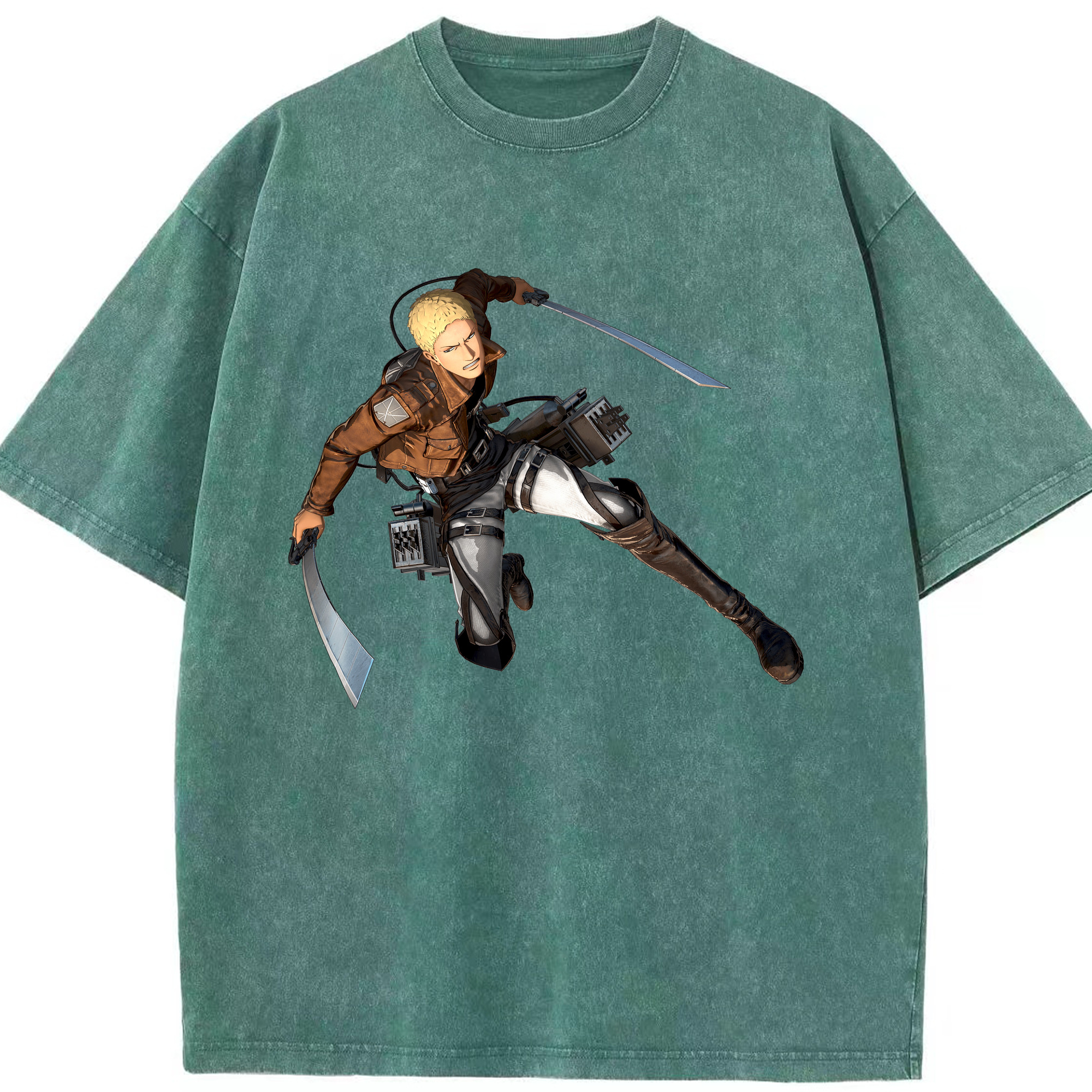 （画像用） 進撃の巨人 ライナー・ブラウン Attack on Titan Reiner Braun 綿100% ヴィンテージ風 半袖Tシャツ（フロントプリント）